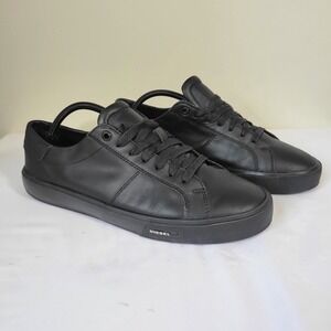 Diesel S-Mydori LC Mens Black Leather Low Top Sneakers Y02593 Size 10